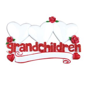 Personalised Grandchildren Table Topper 3 Hearts