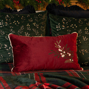 Mistletoe Velvet Cushion
