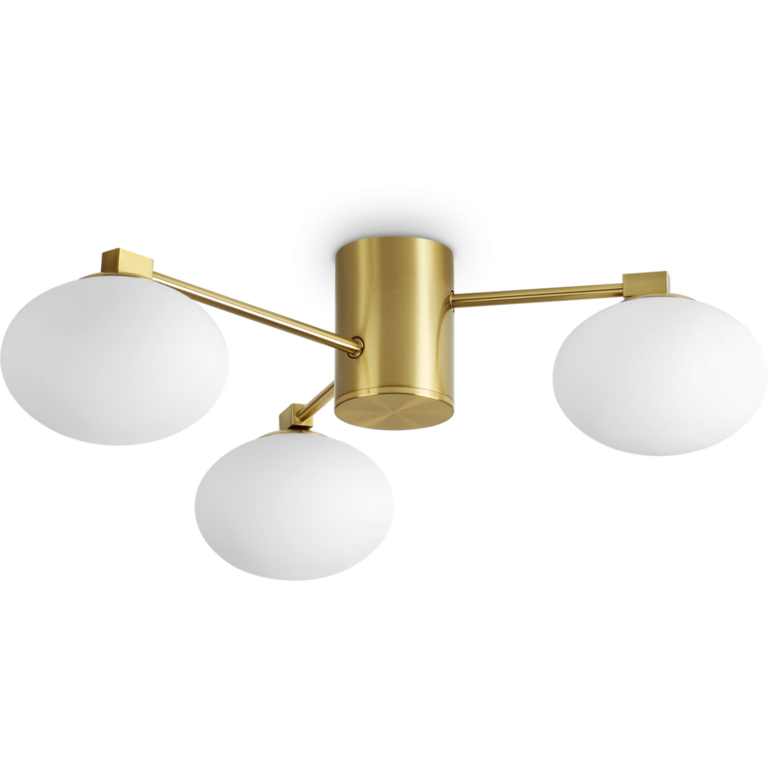 Ideal Lux Ceiling Lamp Hermes Brass-Coloured 60 Cm 3-Bulb Glass - Image 4