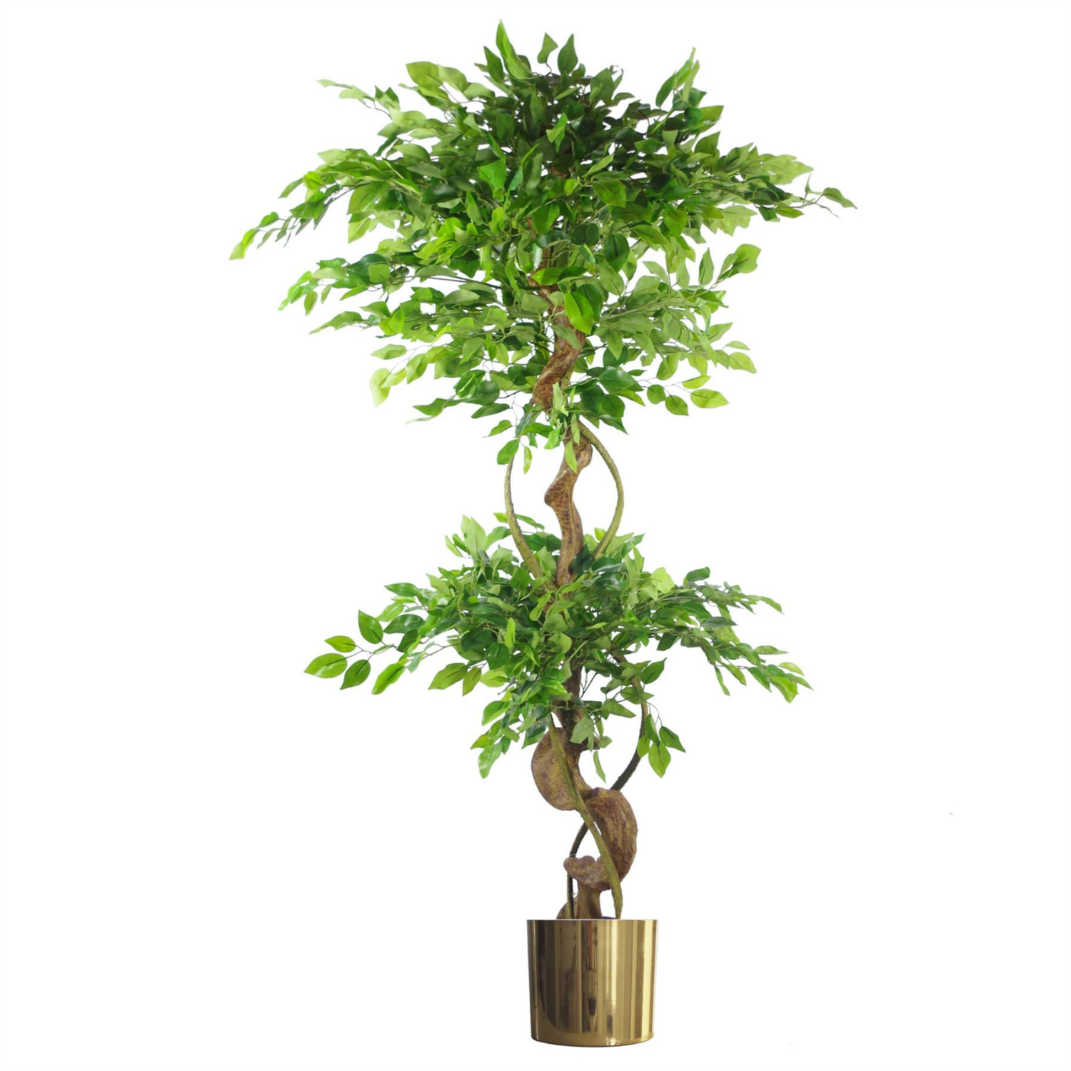 Dyzi Artificial Twisted Trunk Tree With Metal Planter 150cm - Green