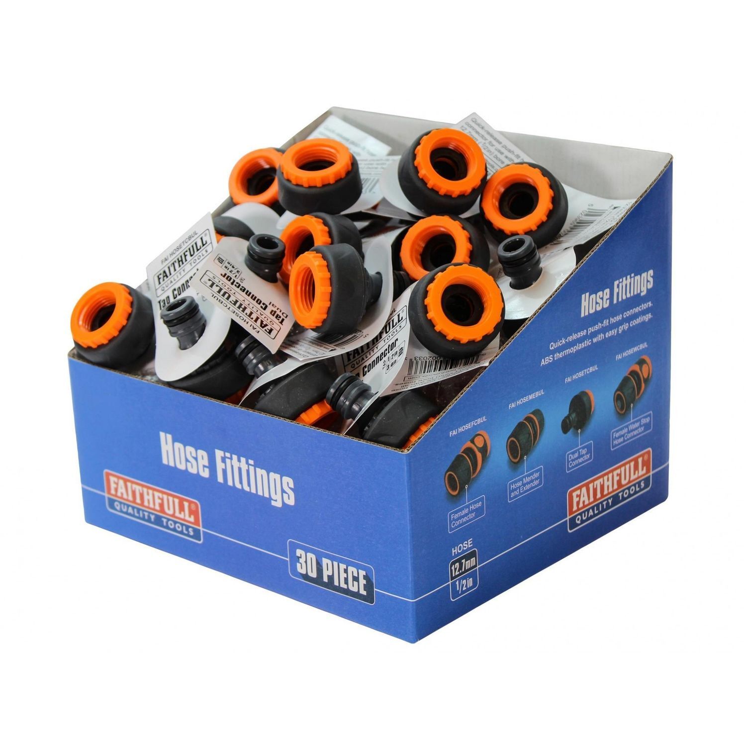 Faithfull Plastic Tap Hose Connector A - Multi Colour