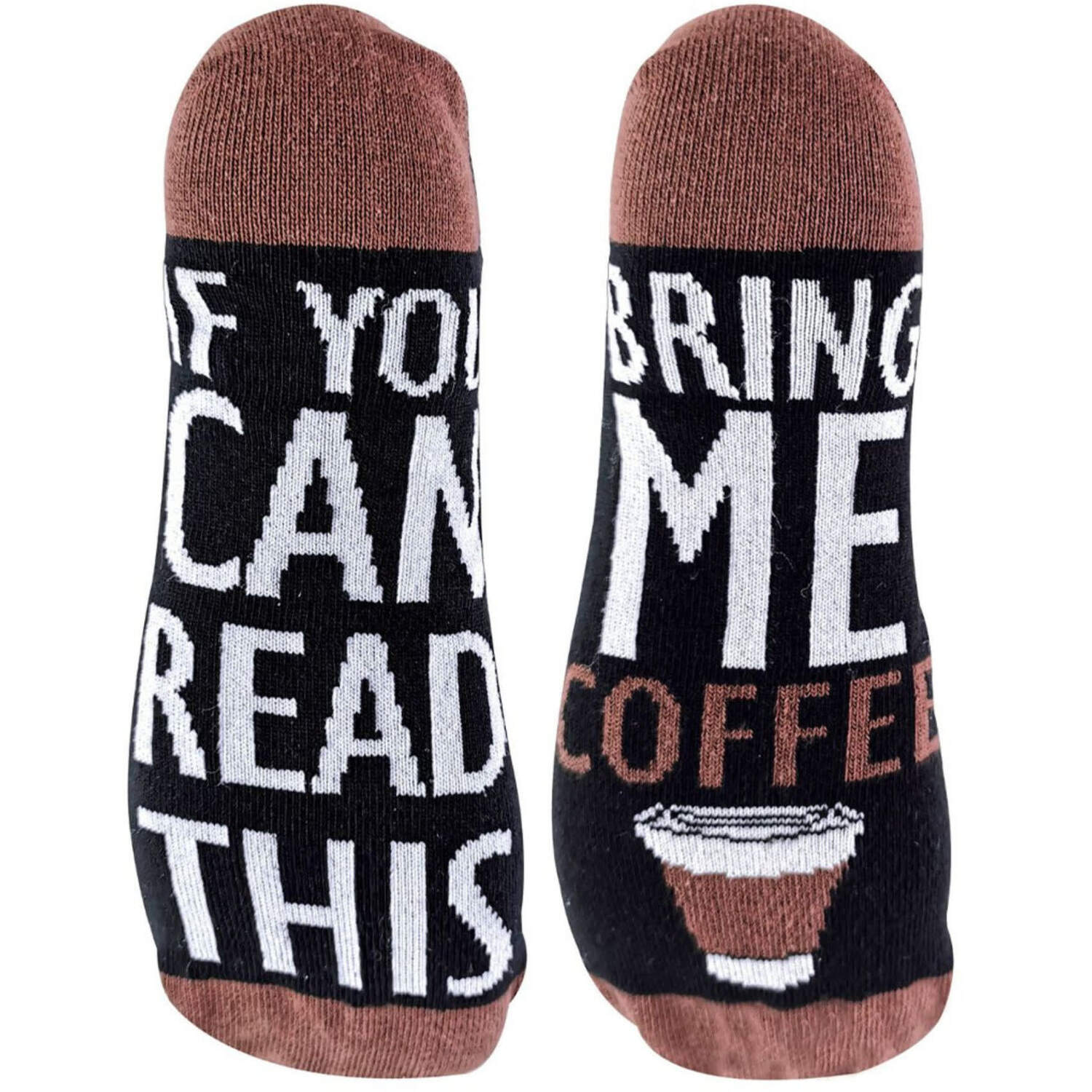 Sock Snob Mens If You Can Read This Socks Bring Me Coffee - Brown - Size 4-6.5 - Image 2