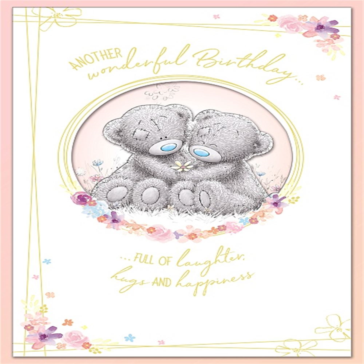 Me To You Bears With Flower Handmade 'Wonderful Birthday' Card - Red - Image 3