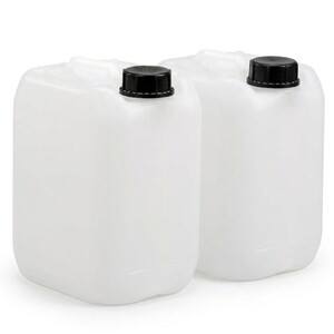 Pegdev 10L Plastic Water Container with Screw Cap and Carry Handle Pack of 2