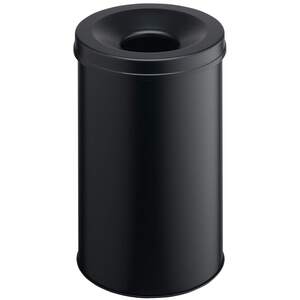 Fire Extinguishing Metal Waste Bin - TUV Certified - 30L - Black