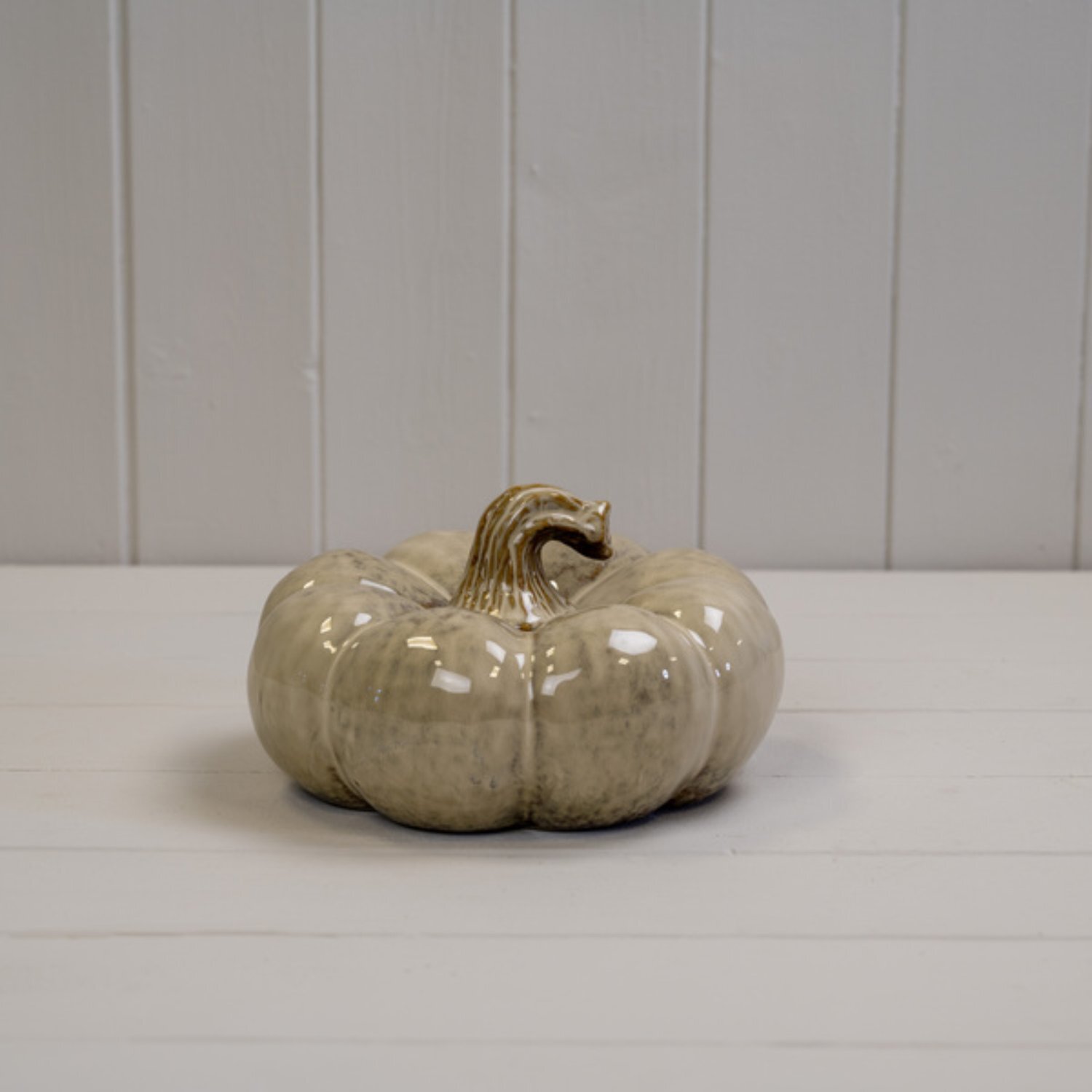  - Beige Mottle Ceramic Pumpkin Speckled Finish Decoration - Image 3