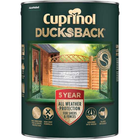 Cuprinol 5 Year Ducksback Herring Grey 5L.