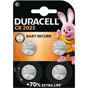 Duracell 2025 Lithium 3V Coin Cell Batteries - Pack of 4