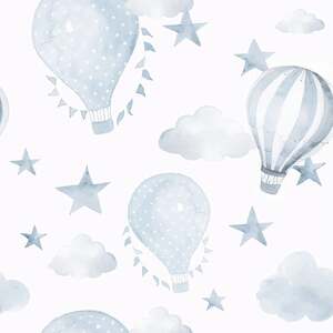 The Great Adventure Wallpaper Sample, Blue and White.