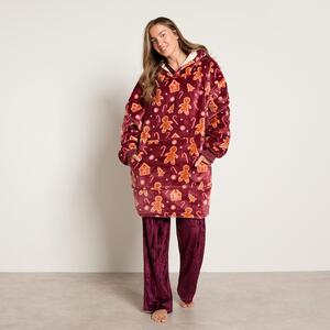 OHS Christmas Gingerbread Print Hoodie Blanket