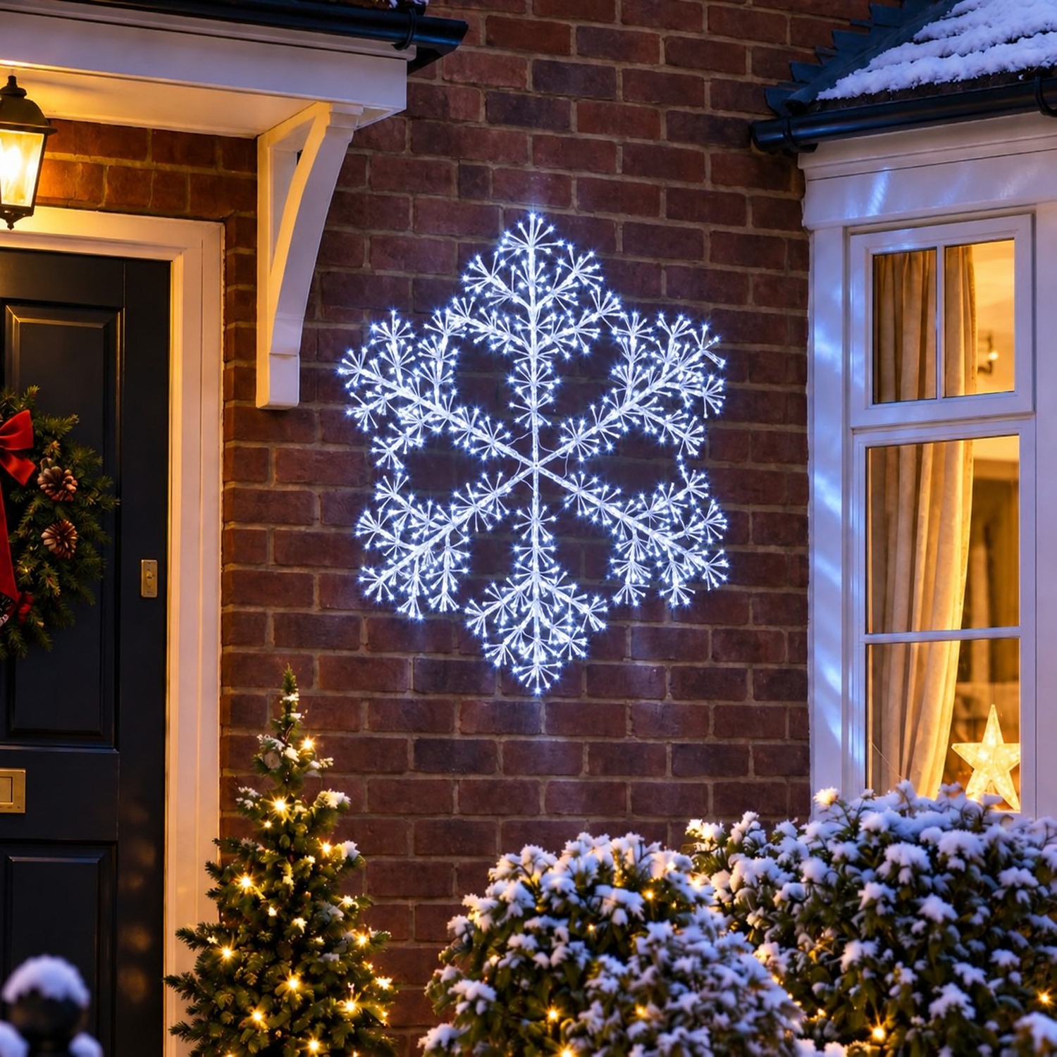 B&Q - 90Cm Bright White Starburst Snowflake Christmas Silhouette Light660 Led TwinkleTimerIndoor/outdoor - Image 4
