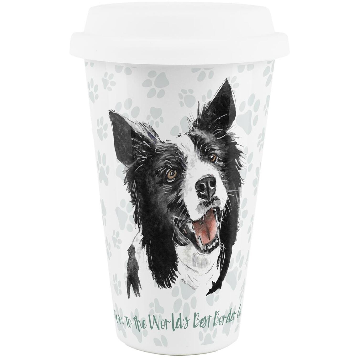 Purely Home Mum To The World's Best Border Collie Ceramic Travel Mug - White