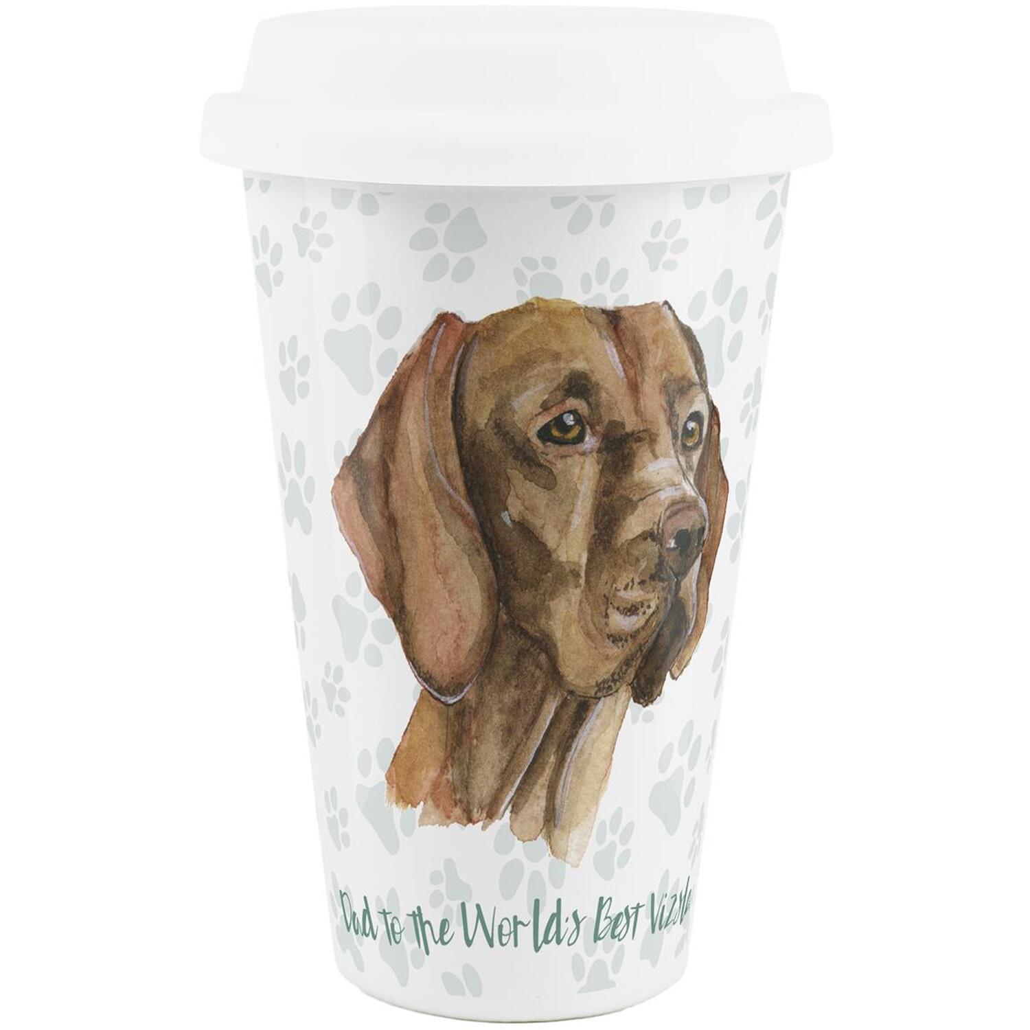 B&Q - Dad To The World's Best Vizsla Ceramic Travel Mug - Image 2