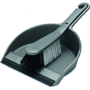 Addis Metallic Silver Soft Dustpan And Brush Set