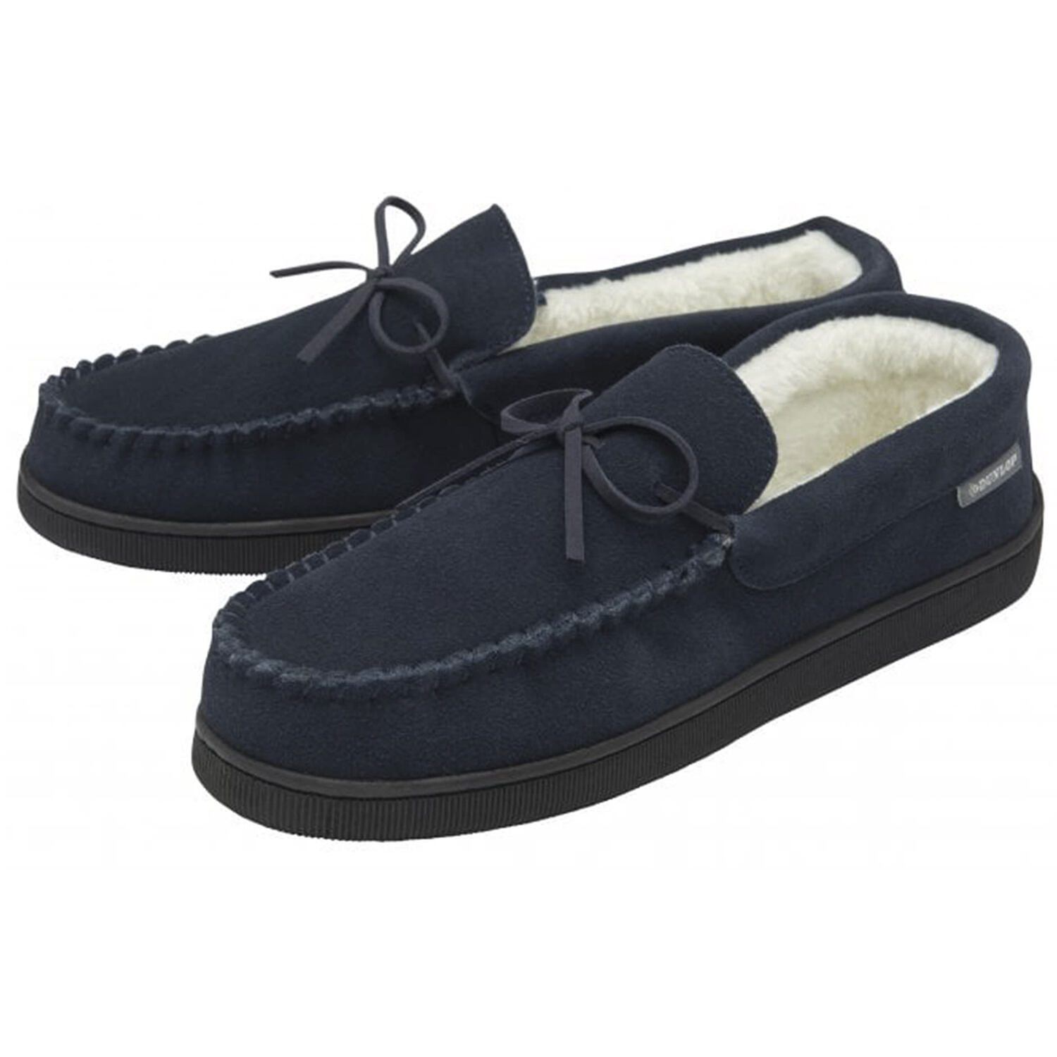 Dunlop Mens Leather Moccasin Slippers