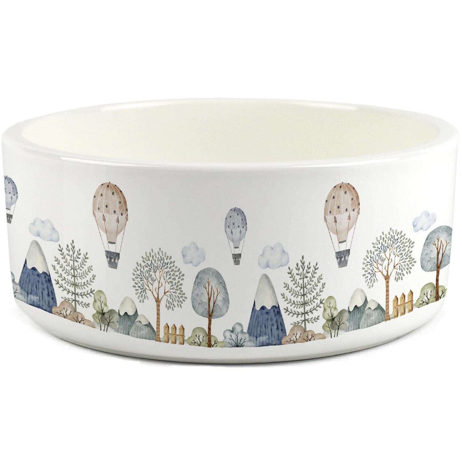 Purely Home Hot Air Balloons Large Ceramic Pet Food/Water Bowl