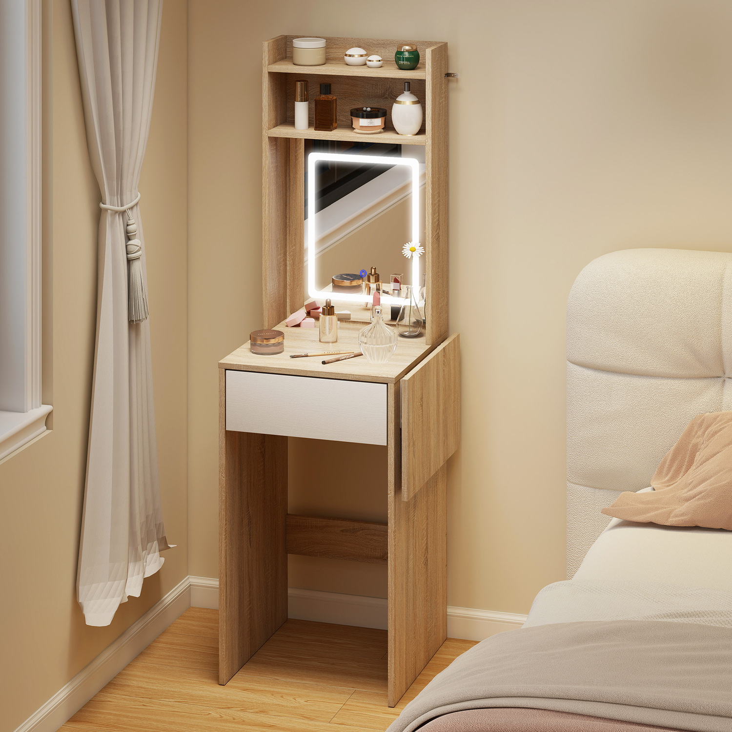 Portland - Dressing Table - Natural Wood Finish - 152 x 45 x 45cm - Image 4