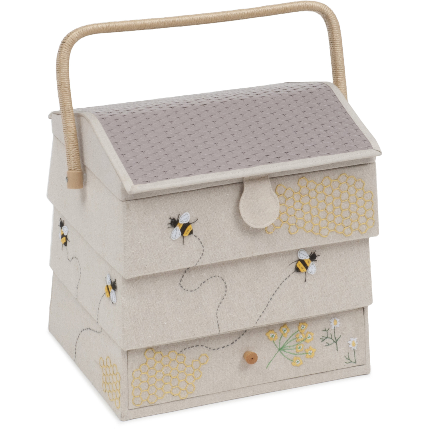 Sewing Box Hive with Drawer Bee - Bee Hive