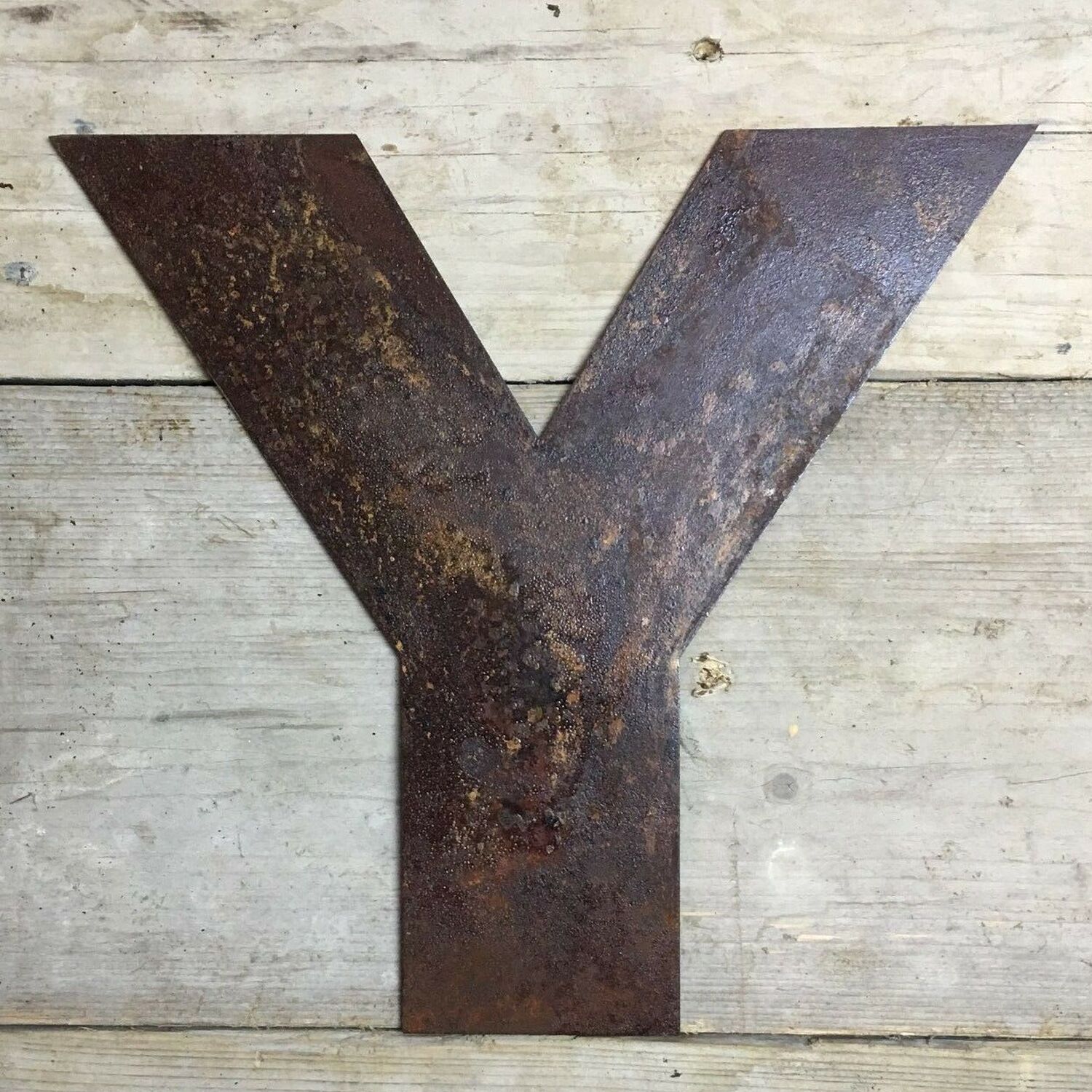 Personalised Metal lettering , Personalised Gift , Rusty Chunky Letter Y - Rusted