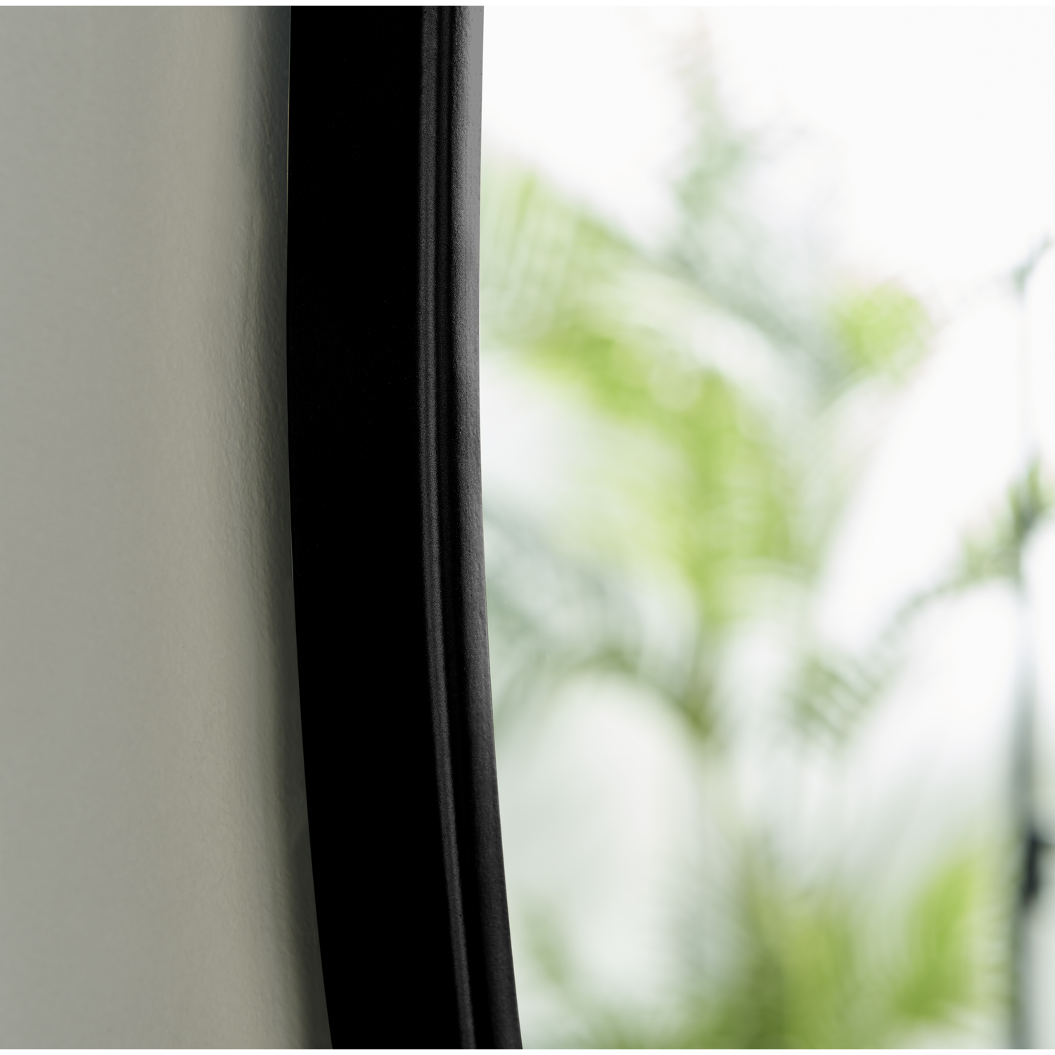 Emma Round Black Frame Wall Mirror Old - Black 61cm