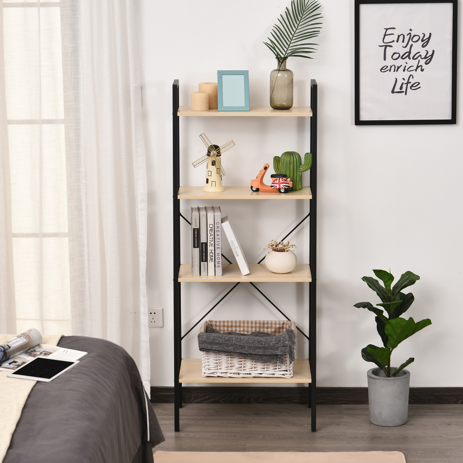 Image of HOMCOM 4 Tier Minimalistic Shelf Unit&hellip;