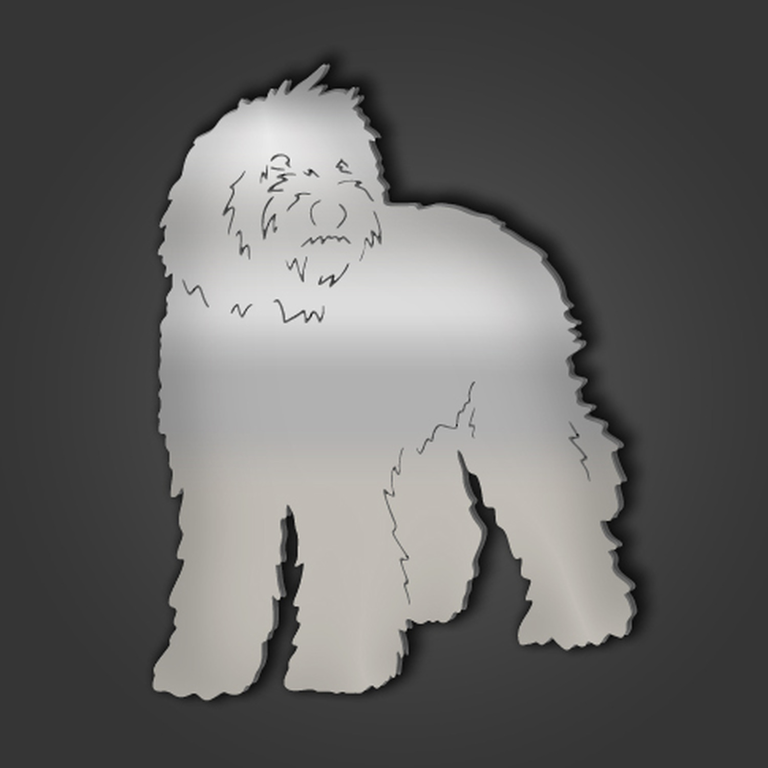 Image of Labradoodle Style 1 Silver Acrylic Mirror&hellip;