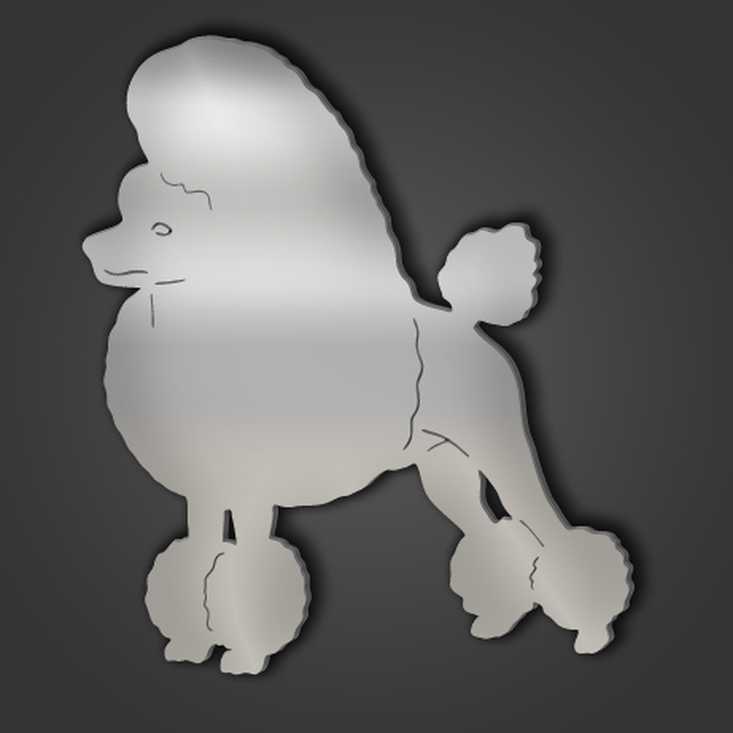 Image of Poodle Style 4 Silver Acrylic Mirror&hellip;