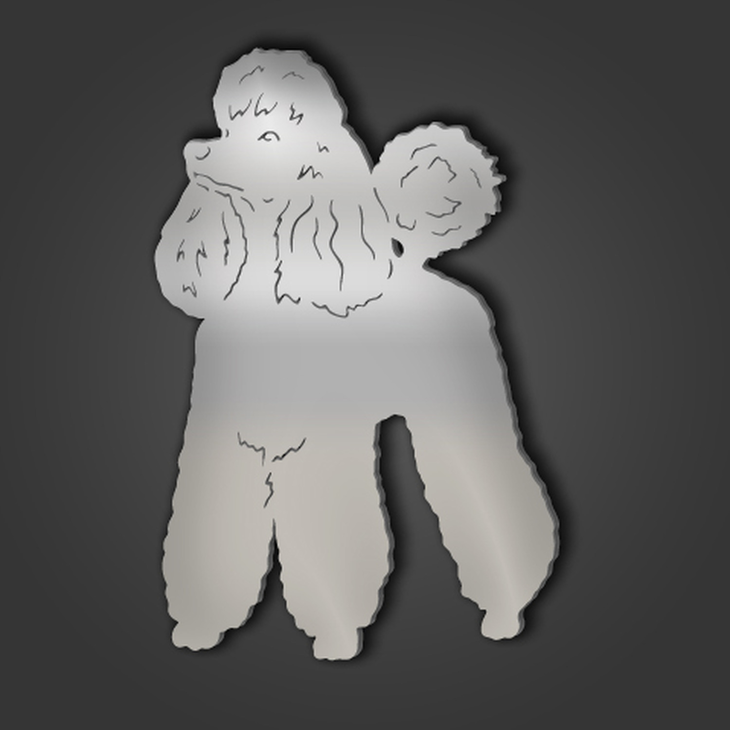Image of Poodle Style 6 Silver Acrylic Mirror&hellip;