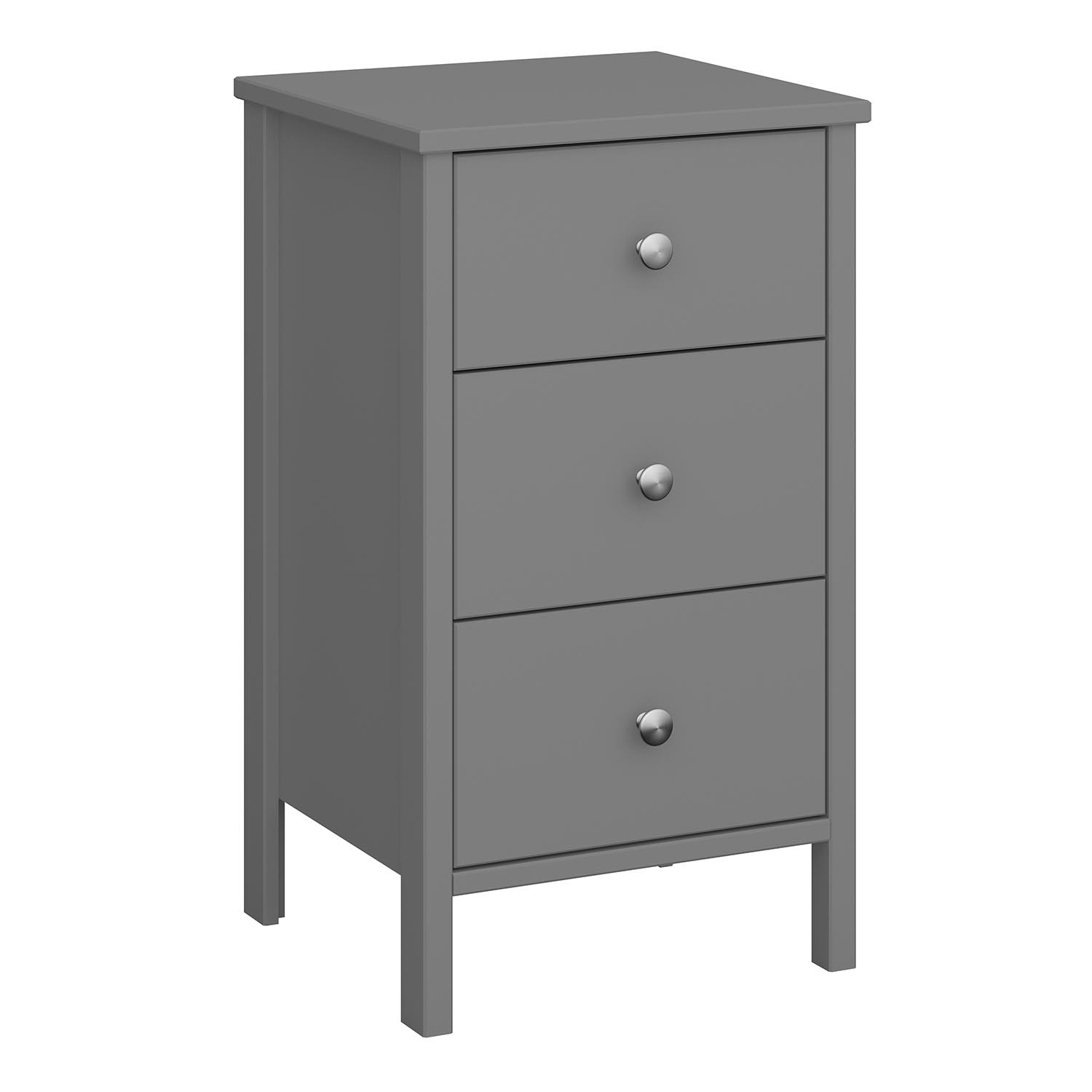 Furniture To Go - Tromso 3-Drawer Bedside Table - Grey thumbnail