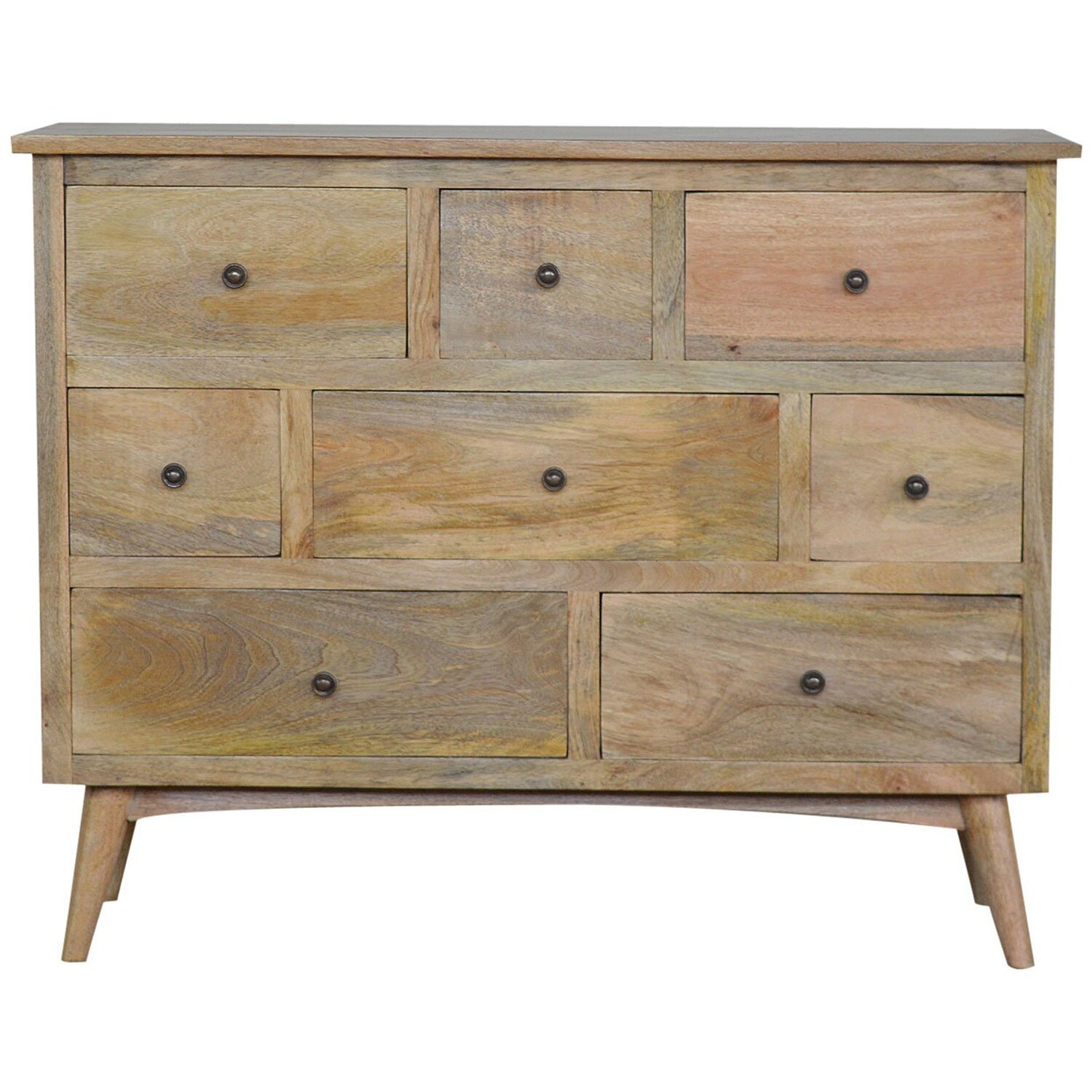 8-drawer Chest Of Drawers Natural Oak Finish - Brown