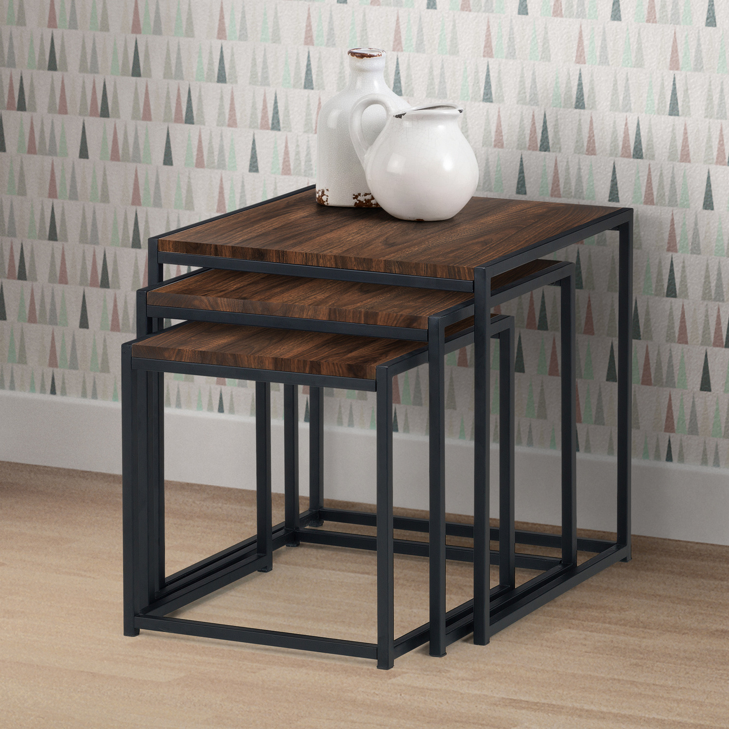 Tribeca Nest Of 3 Tables - Walnut