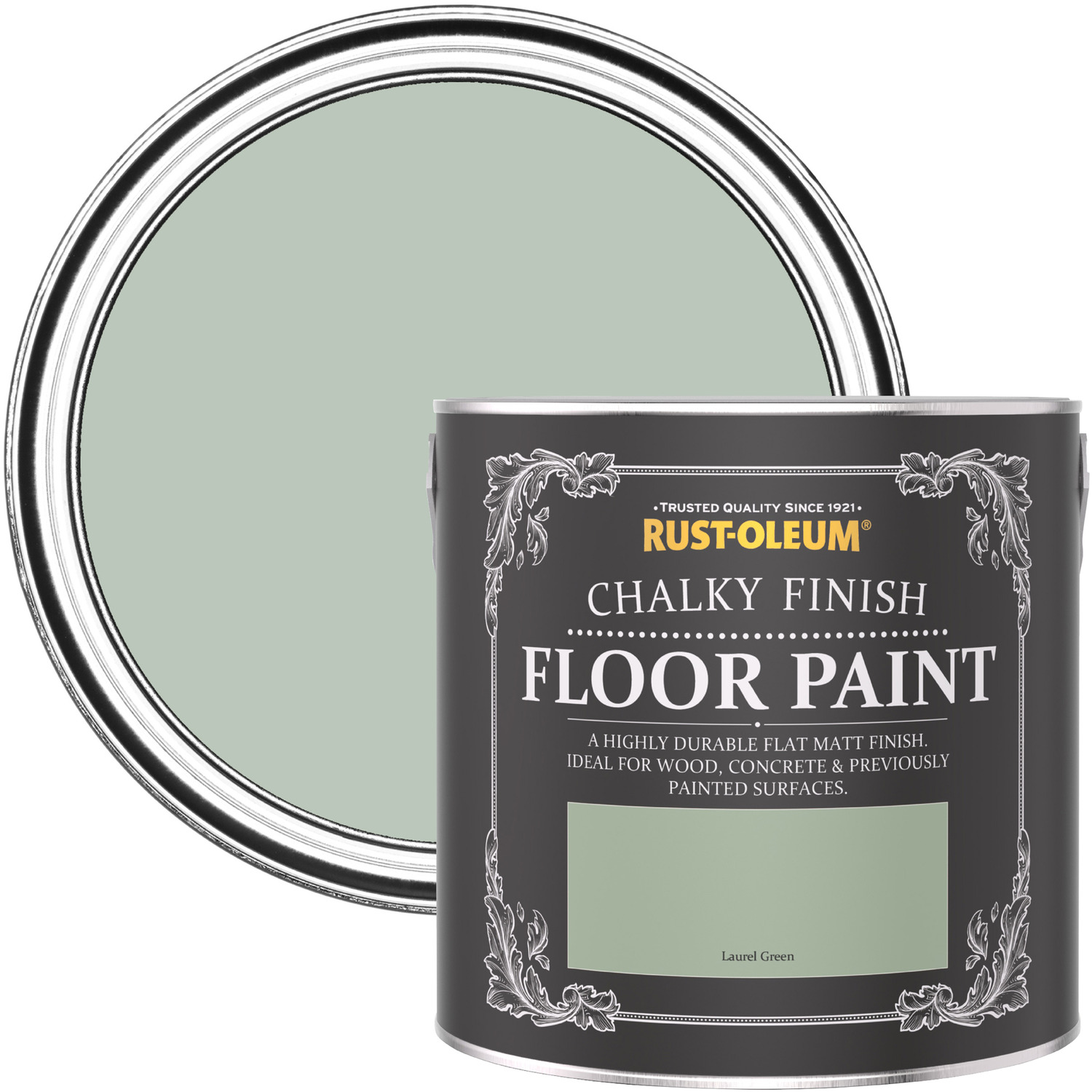 Chalky Floor Paint Laurel Green - Green