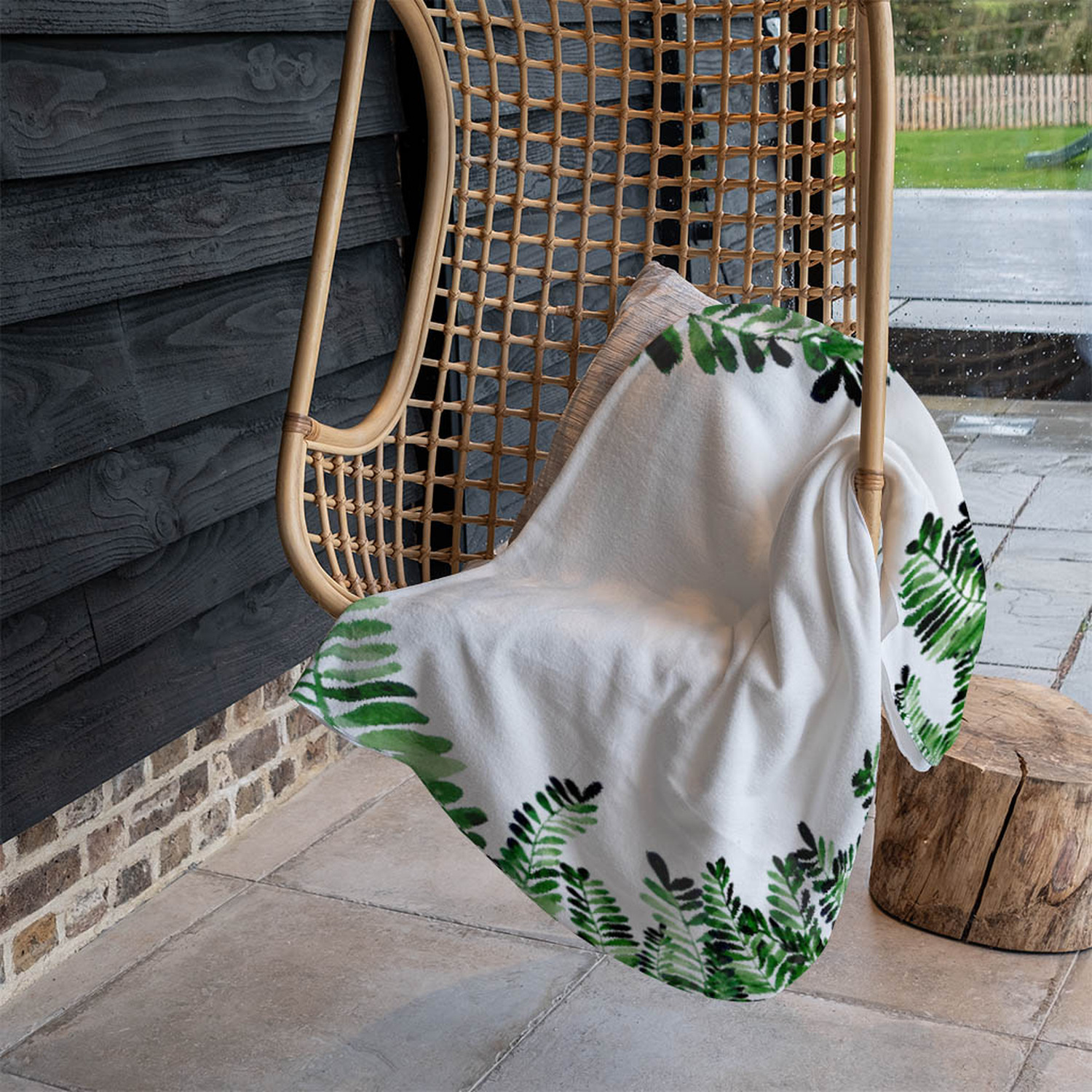 Green Botanical Leaves Blanket - Green