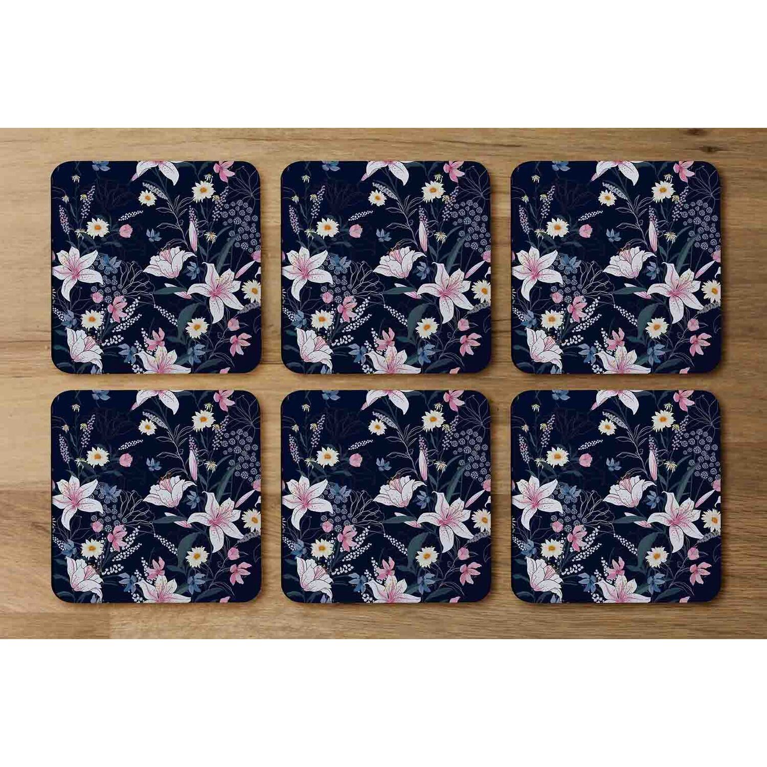 Image of Tropical White Pink Flowers Coaster -&hellip;