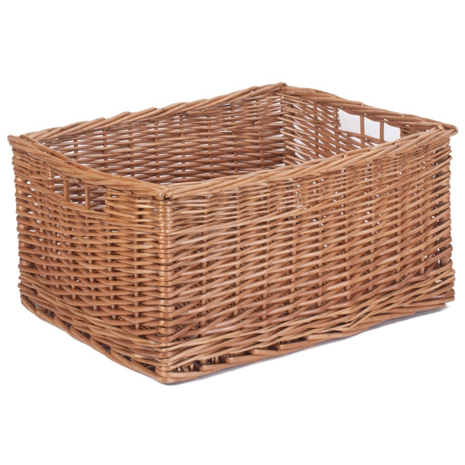 Unlined Double Steamed Open Wicker Storage Basket - Brown / 47cm / 3kg