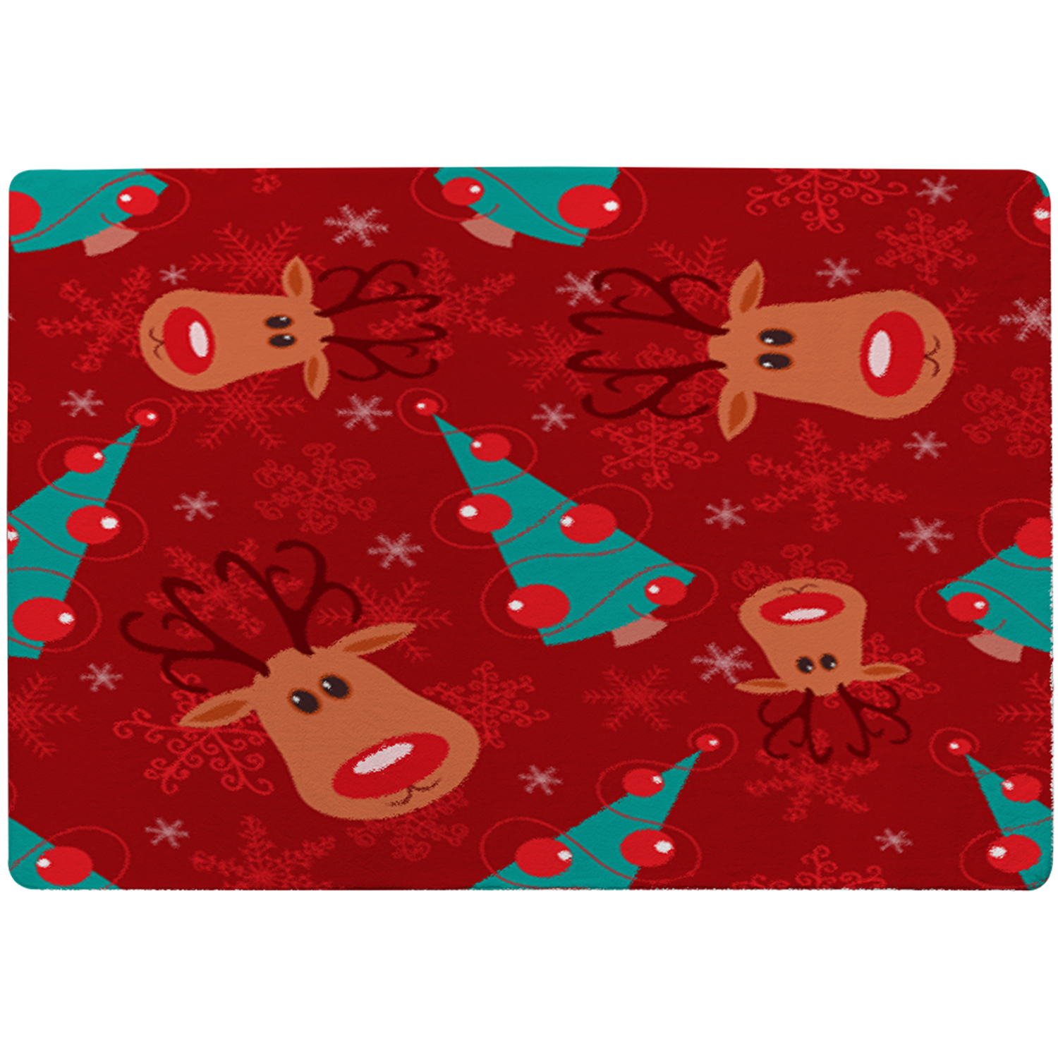 Reindeer And Tree Pattern Style Rug - red / 150cm thumbnail