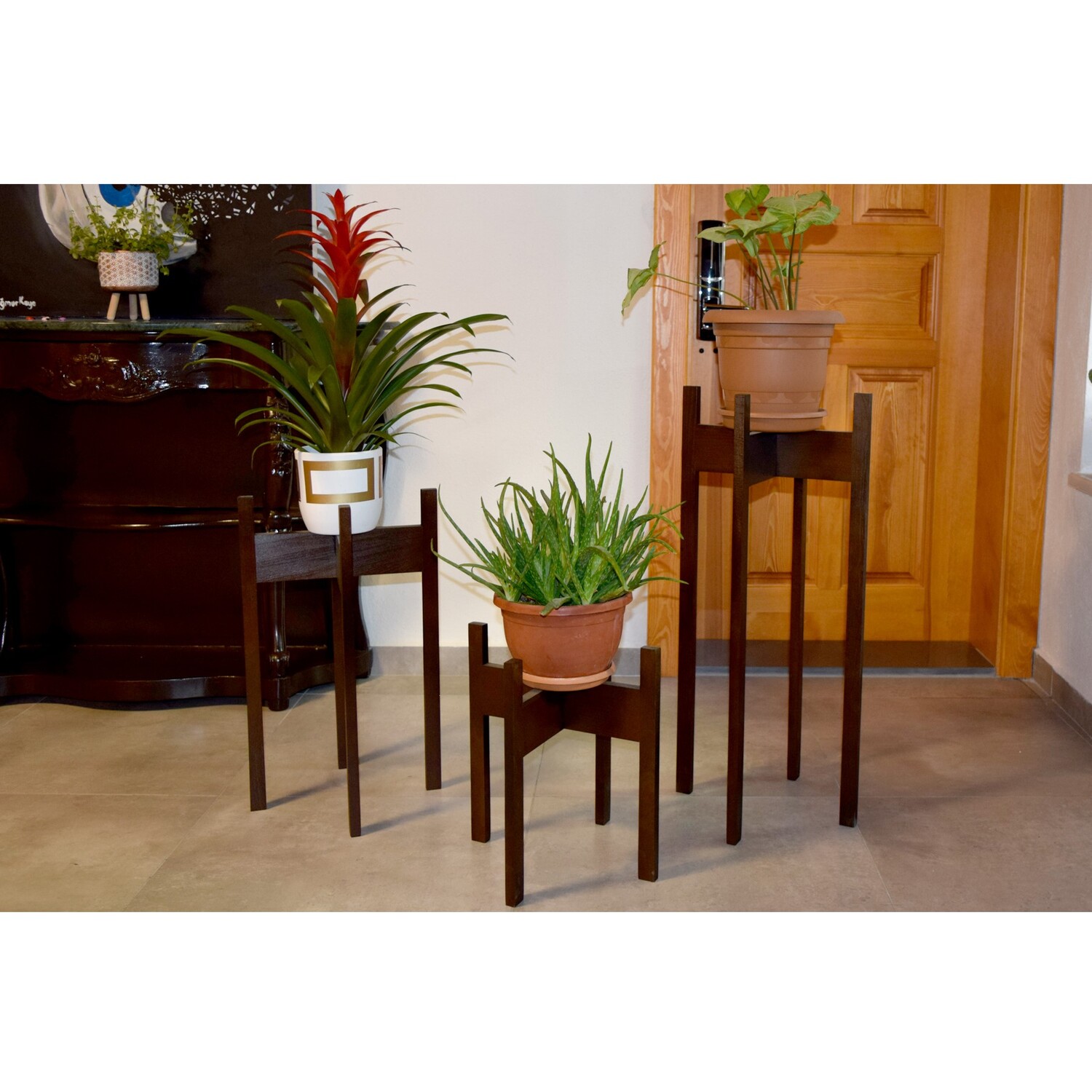 Florny 3 Pieces Plant Stand - Dark