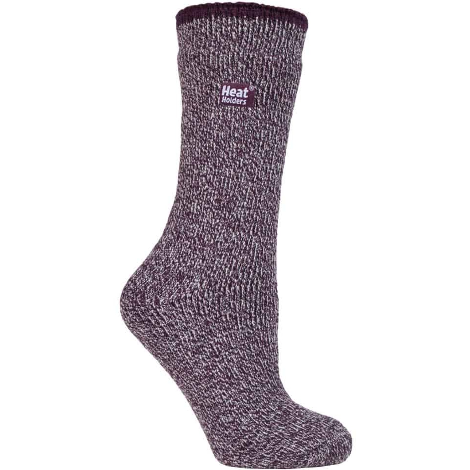 Heat Holders Ladies Thick Reinforced Warm Merino Wool Thermal Socks - Purple