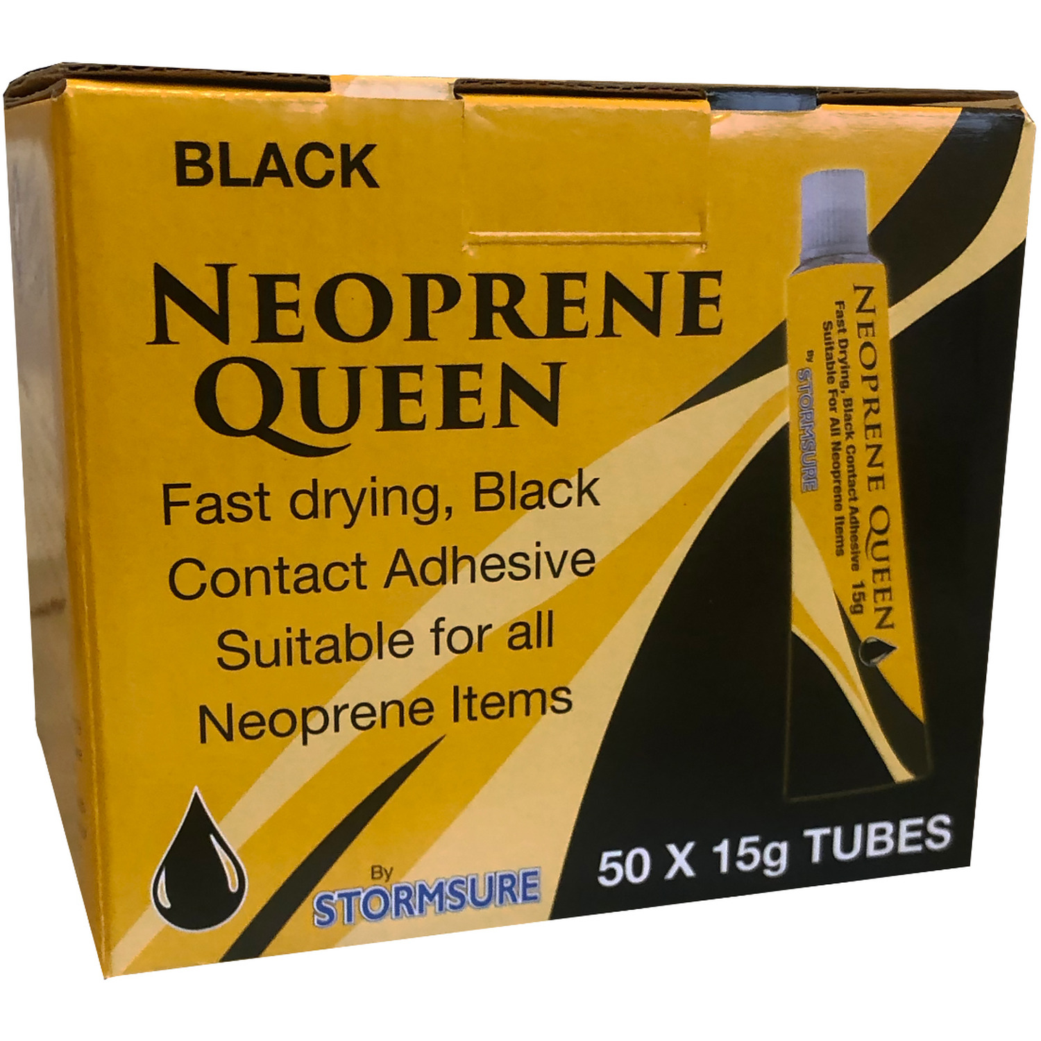 Neoprene Queen Wetsuit Repair Adhesive 15g (Box of 50) - Black