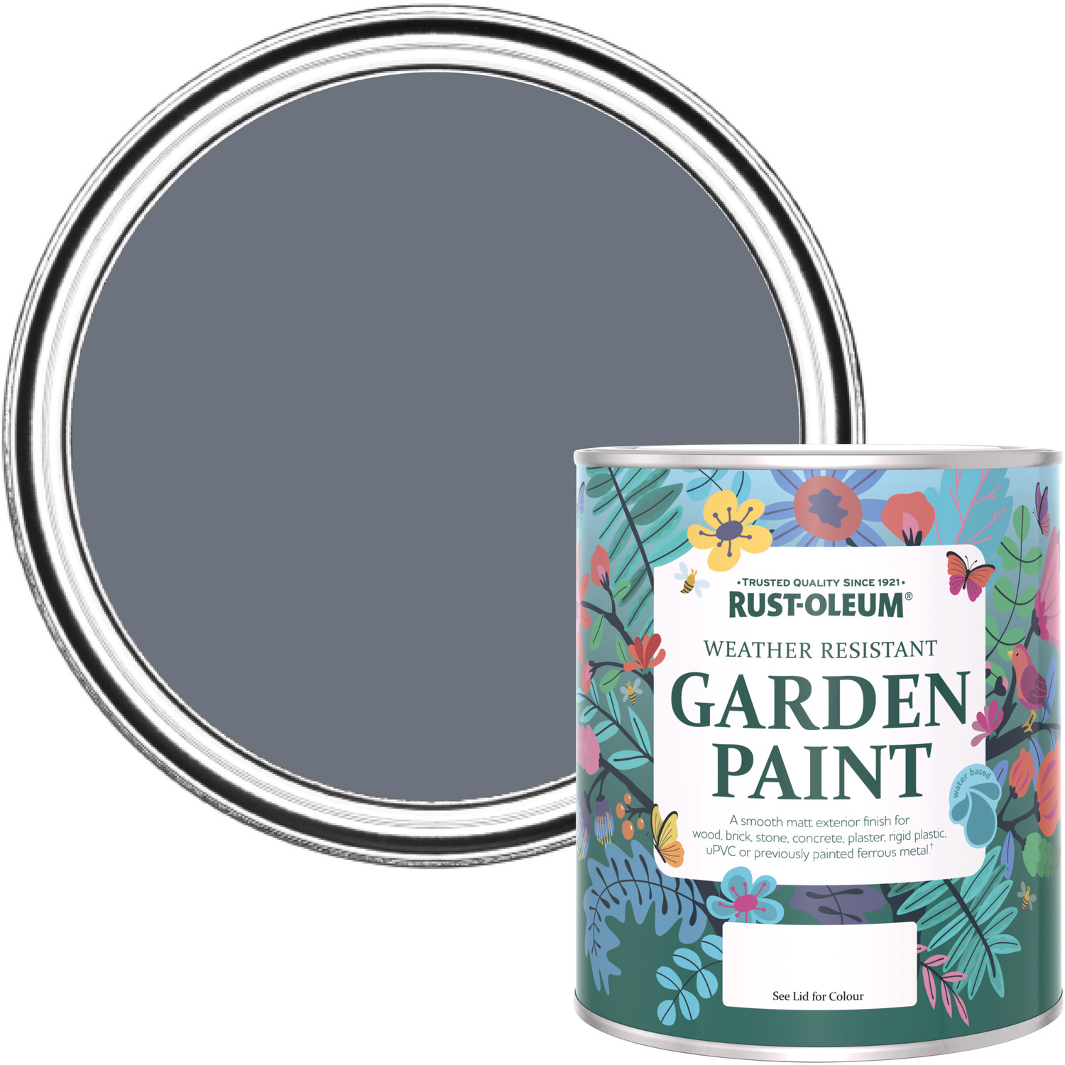 Rust-Oleum Garden Paint in Matt Finish - MARINE GREY 750ml - Grey
