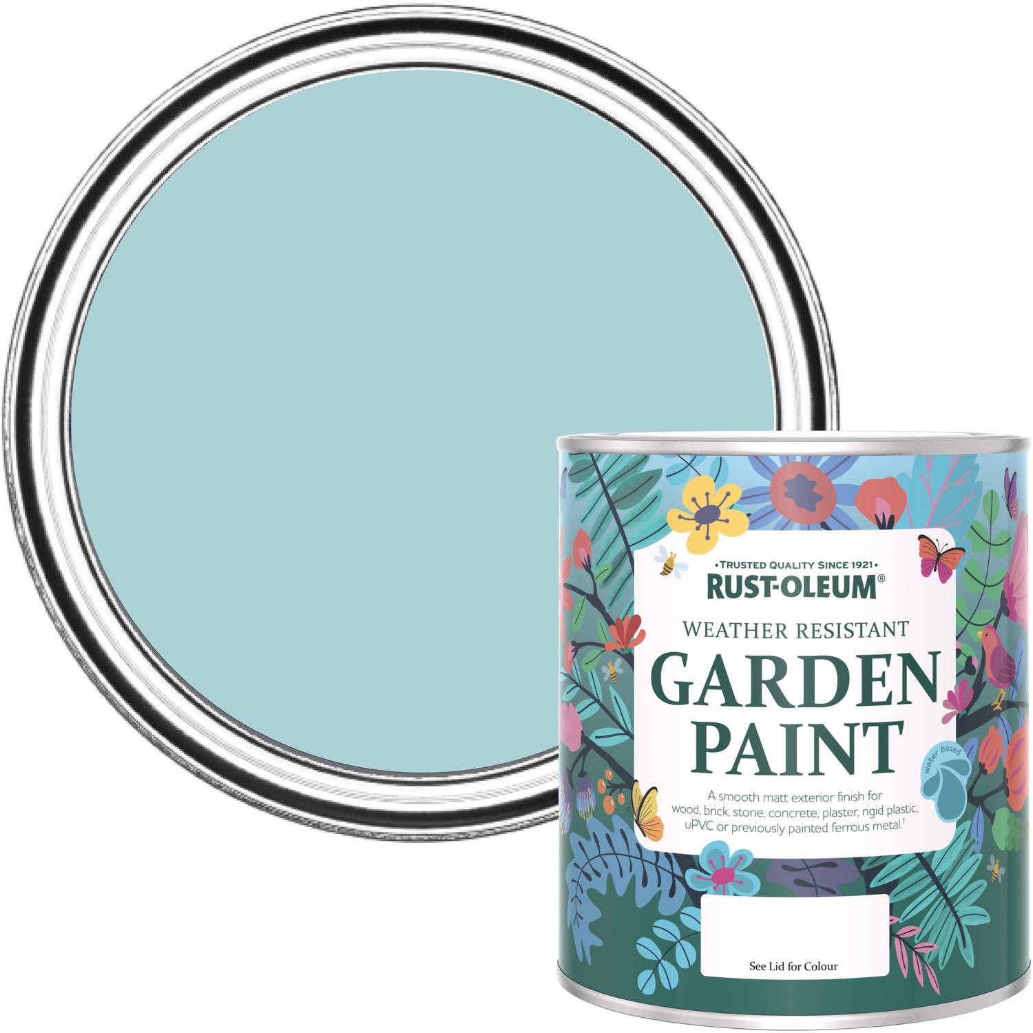 Rust-Oleum Garden Paint in Matt Finish - LITTLE CYCLADES 750ml - Turquoise