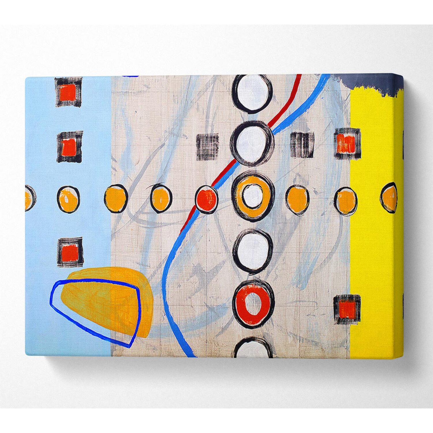 Wallart-Direct - All Circles And Squares - Yellow / Double XL 40 x 56 Inches thumbnail