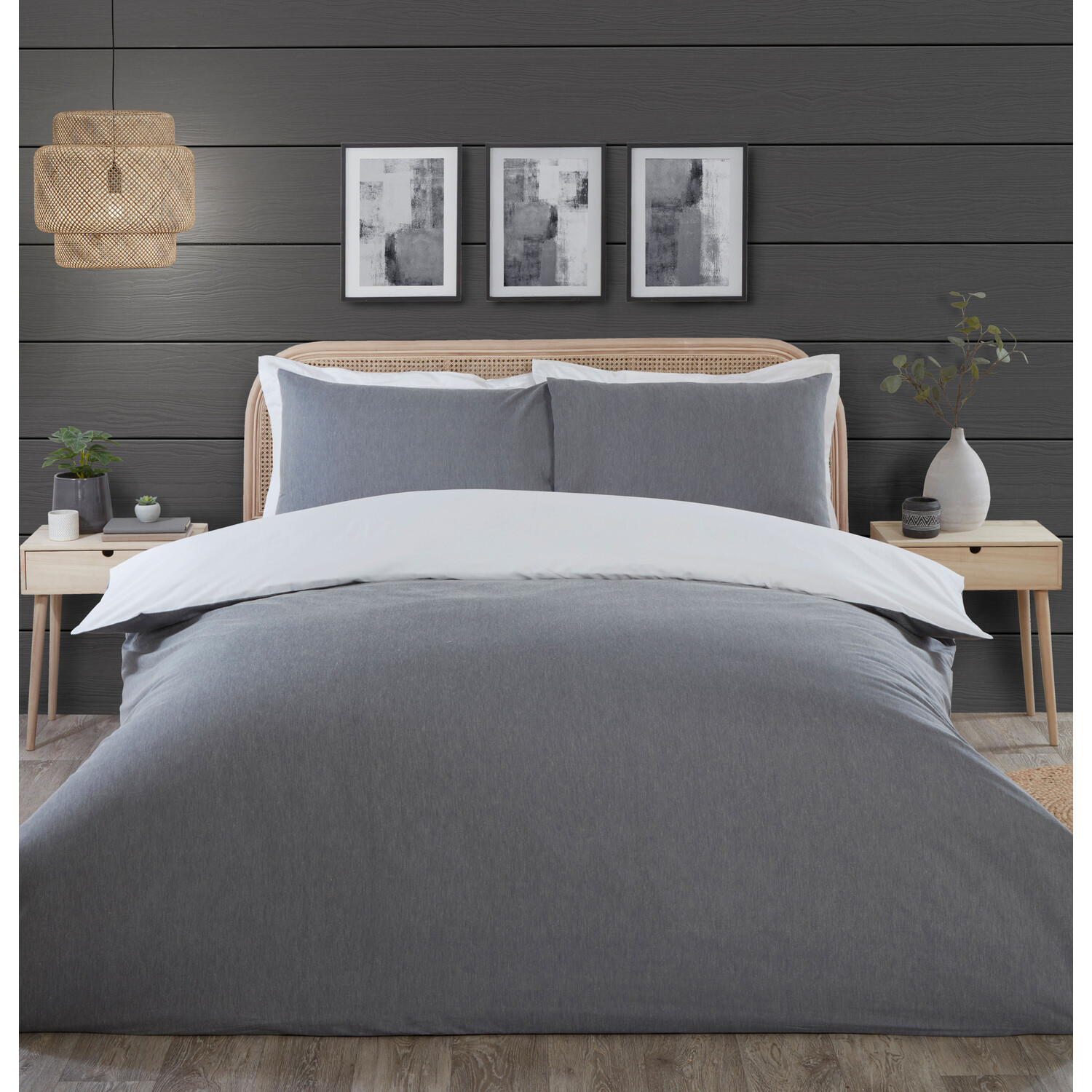 Hendon Chambray Duvet Set - Grey King