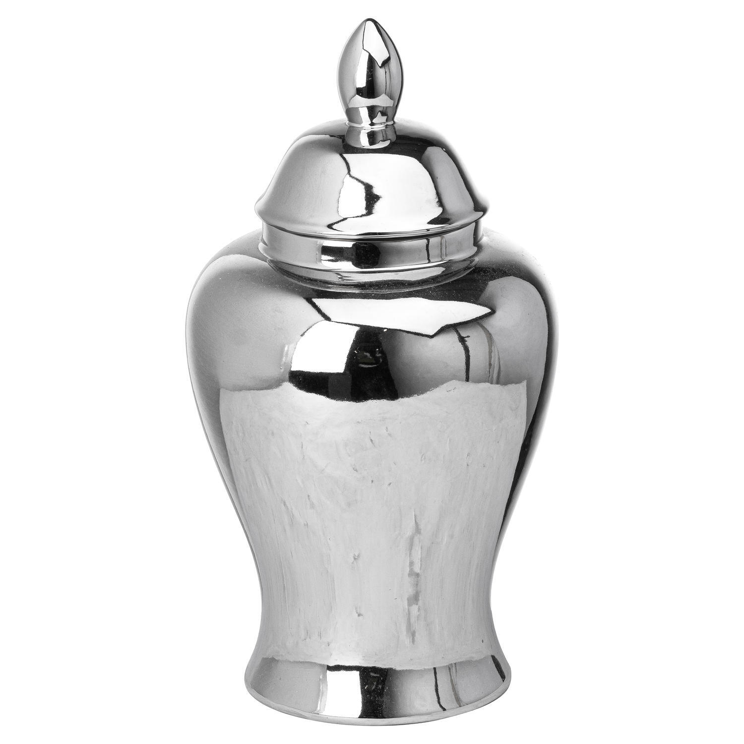 Image of Modern Home Accent Chrome Ginger Jar&hellip;