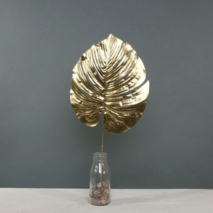 Metallic Monstera leaf H45 cm