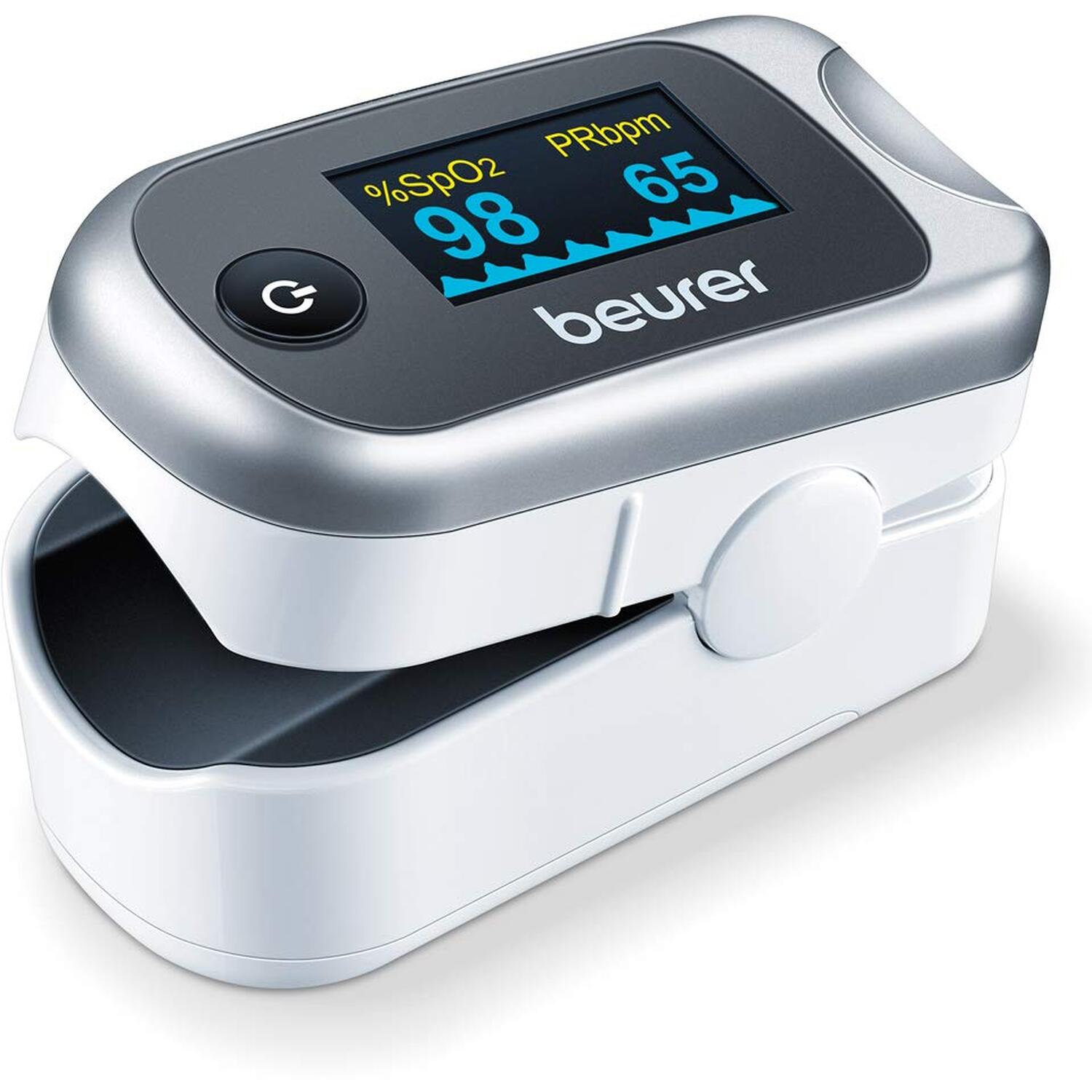 Pulse Oximeter Blood Oxygen Monitor spO2 Heart Rate - White
