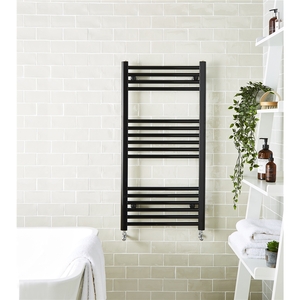 1200mm  Tall Vertical 22mm Bathroom Towel Rail Black