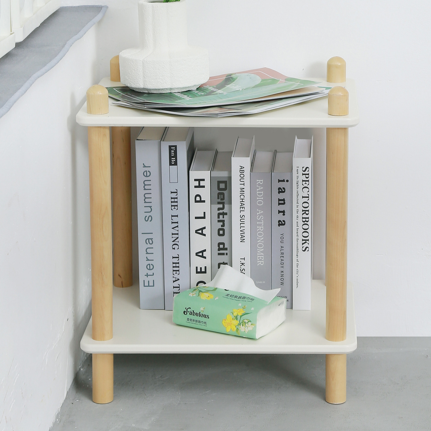 Birch Wood Book Shelf