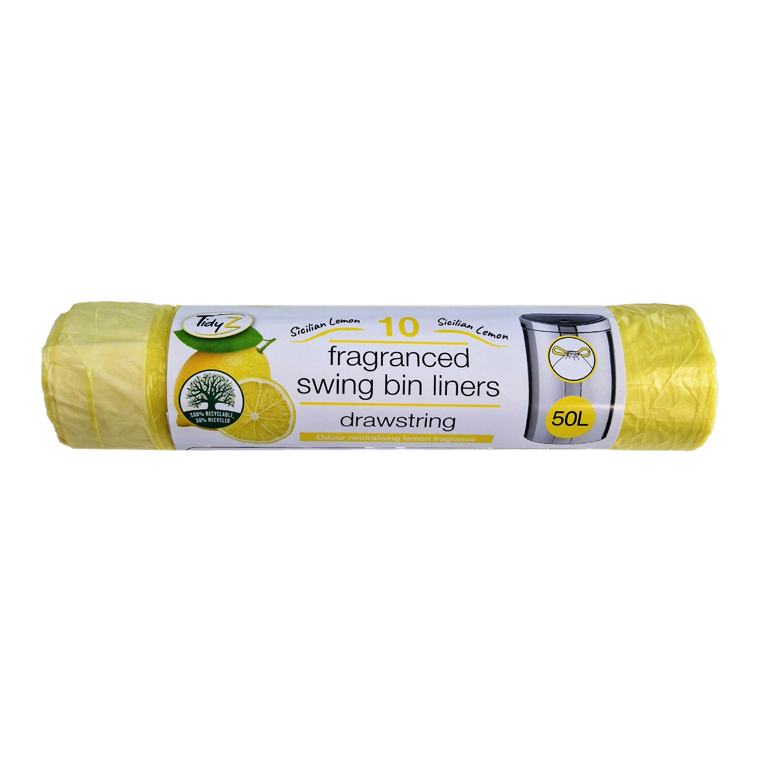 Tidyz 10 Lemon Swing Drawstring 50L, Yellow