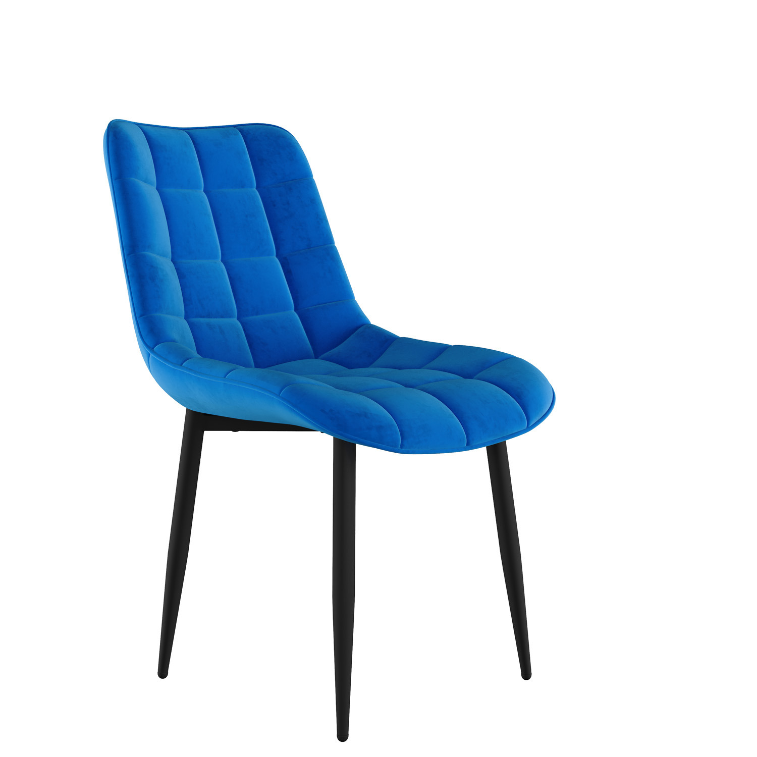 Nova Modern Velvet Dining Chair Set Of 2 - Blue